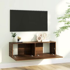 vidaXL TV-seinäkaappi ruskea tammi 100x30x30 cm tekninen puu hinta ja tiedot | TV-tasot | hobbyhall.fi