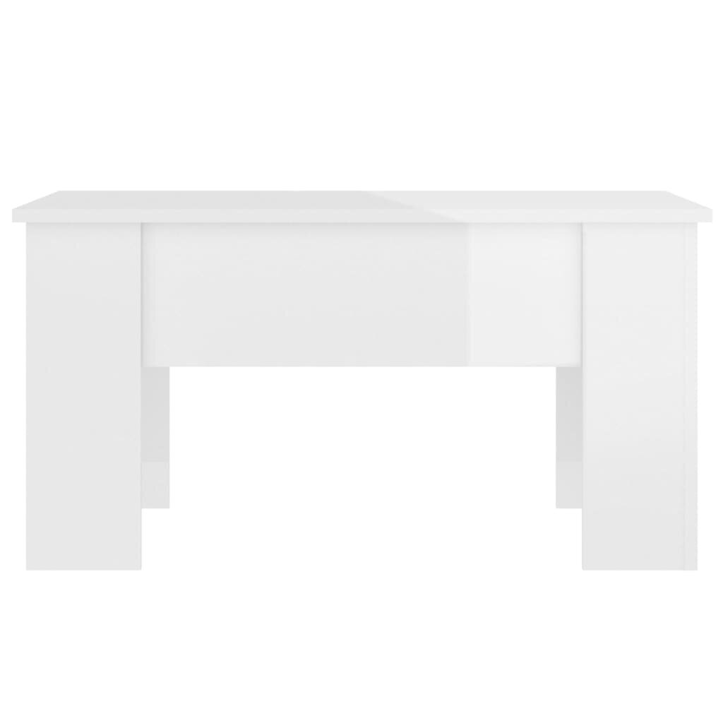 vidaXL Sohvapöytä korkeakiilto valkoinen 79x49x41 cm tekninen puu hinta ja tiedot | Sohvapöydät | hobbyhall.fi