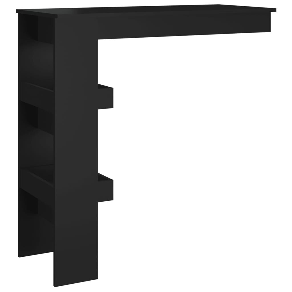 vidaXL Seinäkiinnitettävä baaripöytä musta 102x45x103,5cm tekninen puu hinta ja tiedot | Ruokapöydät | hobbyhall.fi