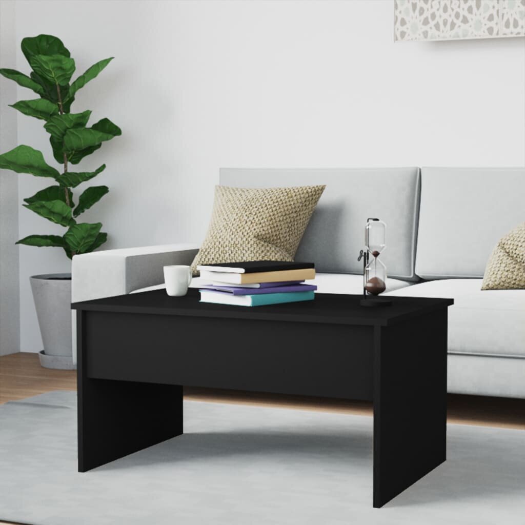 vidaXL Sohvapöytä musta 80x50,5x41,5 cm tekninen puu hinta ja tiedot | Sohvapöydät | hobbyhall.fi