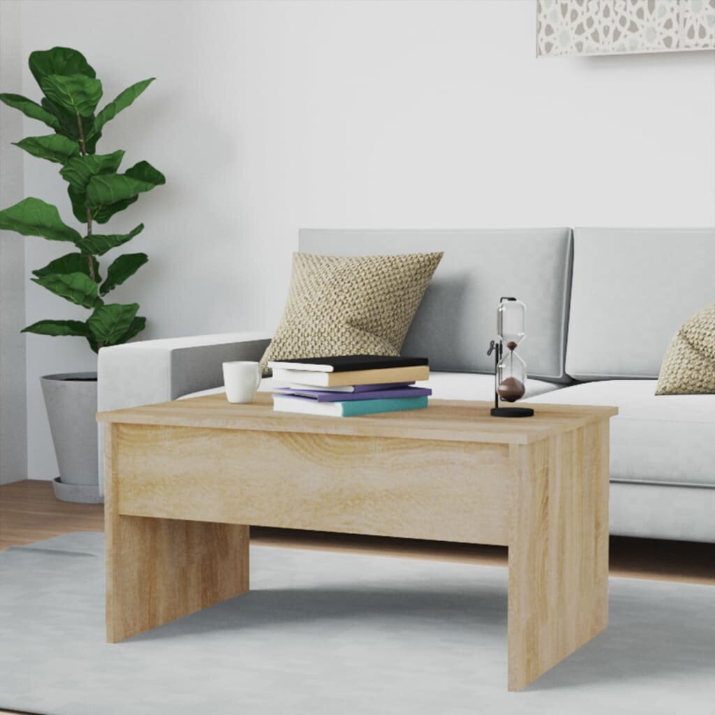vidaXL Sohvapöytä Sonoma-tammi 80x50,5x41,5 cm tekninen puu hinta ja tiedot | Sohvapöydät | hobbyhall.fi