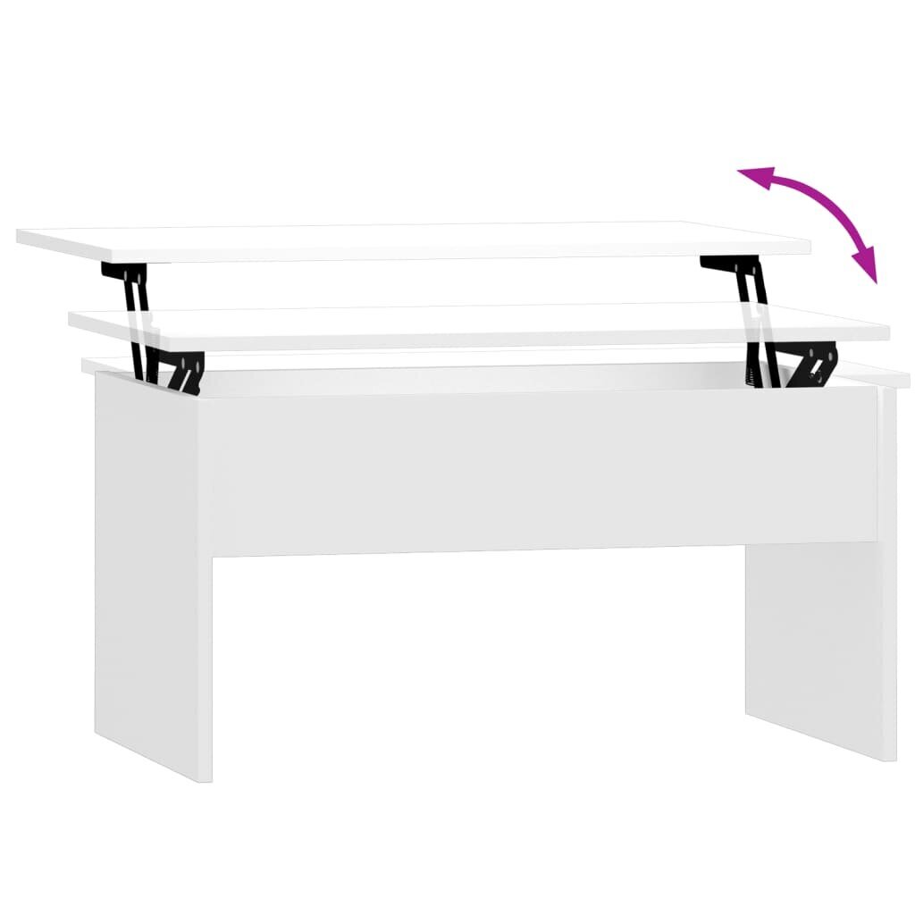vidaXL Sohvapöytä korkeakiilto valkoinen 80x50,5x41,5 cm tekninen puu hinta ja tiedot | Sohvapöydät | hobbyhall.fi