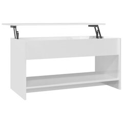 vidaXL Sohvapöytä korkeakiilto valkoinen 102x50x52,5 cm tekninen puu hinta ja tiedot | Sohvapöydät | hobbyhall.fi