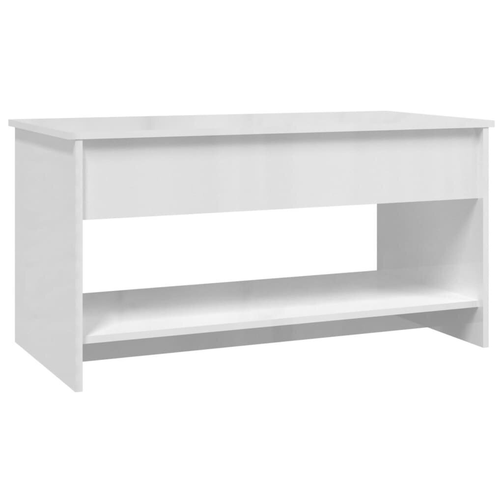 vidaXL Sohvapöytä korkeakiilto valkoinen 102x50x52,5 cm tekninen puu hinta ja tiedot | Sohvapöydät | hobbyhall.fi