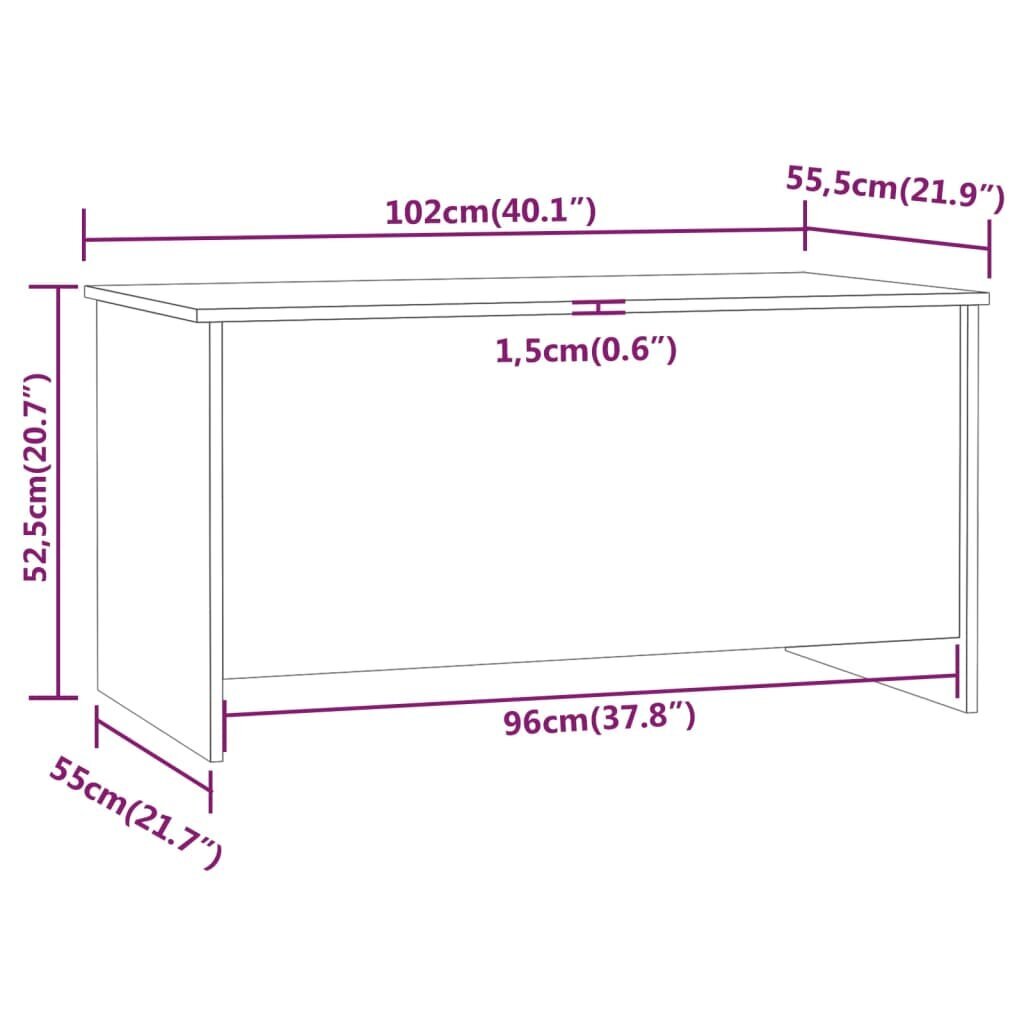 vidaXL Sohvapöytä betoninharmaa 102x55,5x52,5 cm tekninen puu hinta ja tiedot | Sohvapöydät | hobbyhall.fi