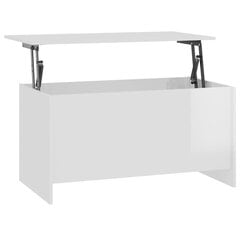 vidaXL Sohvapöytä korkeakiilto valkoinen 102x55,5x52,5 cm tekninen puu hinta ja tiedot | Sohvapöydät | hobbyhall.fi