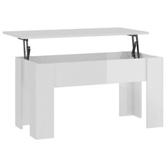 vidaXL Sohvapöytä korkeakiilto valkoinen 101x49x52 cm tekninen puu hinta ja tiedot | Sohvapöydät | hobbyhall.fi