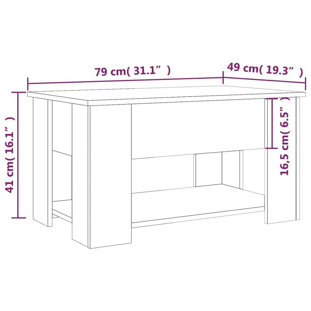 vidaXL Sohvapöytä valkoinen 79x49x41 cm tekninen puu hinta ja tiedot | Sohvapöydät | hobbyhall.fi