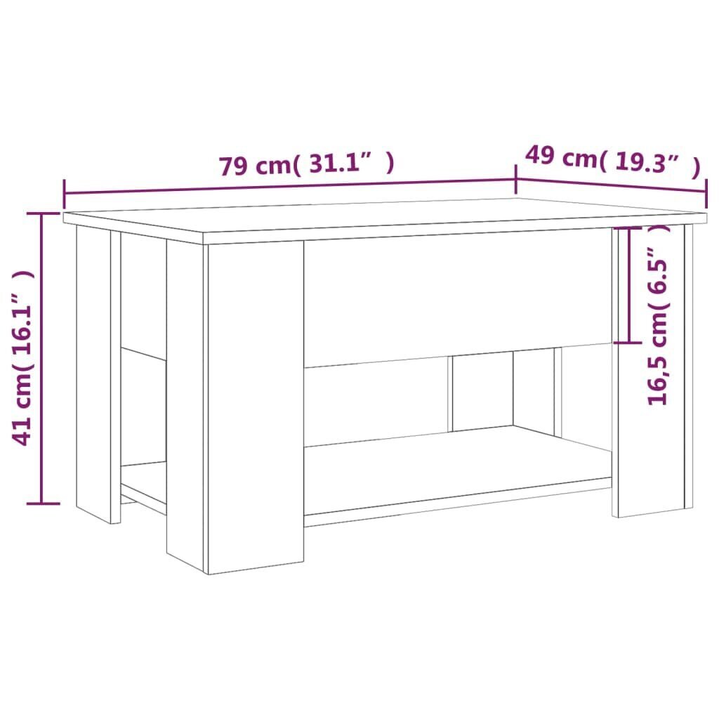 vidaXL Sohvapöytä betoninharmaa 79x49x41 cm tekninen puu hinta ja tiedot | Sohvapöydät | hobbyhall.fi