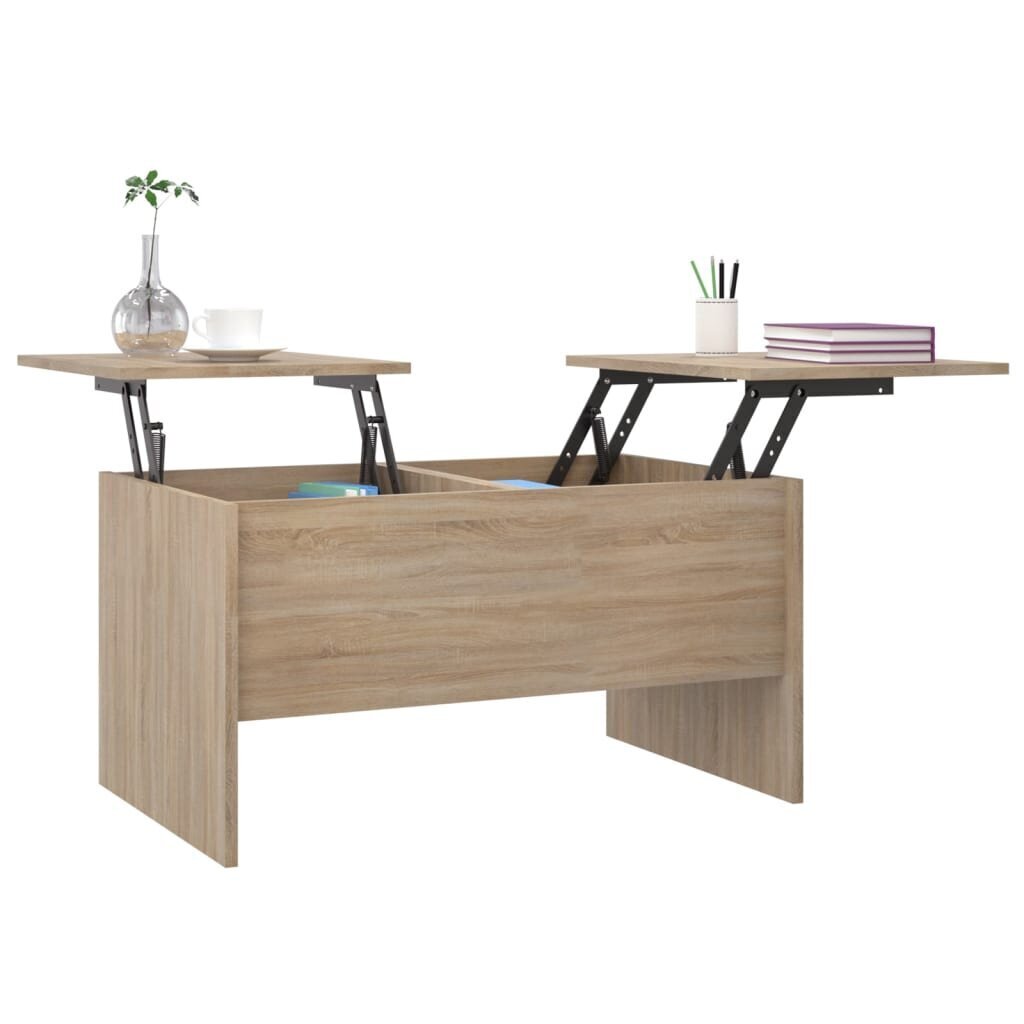 vidaXL Sohvapöytä Sonoma-tammi 80x50x42,5 cm tekninen puu hinta ja tiedot | Sohvapöydät | hobbyhall.fi