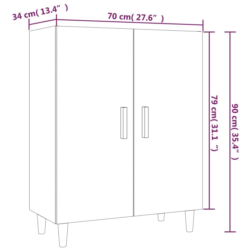 vidaXL Senkki Sonoma-tammi 70x34x90 cm tekninen puu hinta ja tiedot | Olohuoneen kaapit ja lipastot | hobbyhall.fi