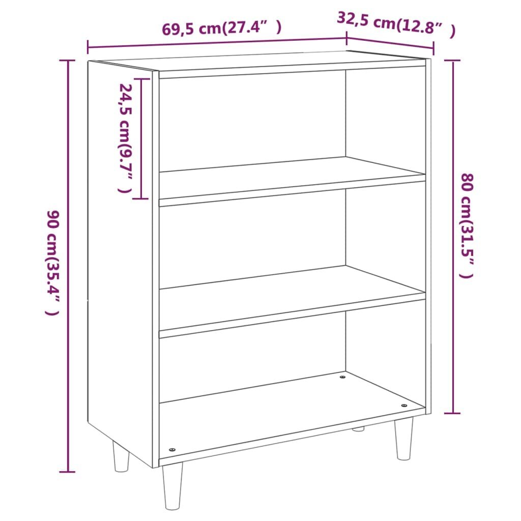 vidaXL Senkki musta 69,5x32,5x90 cm tekninen puu hinta ja tiedot | Olohuoneen kaapit ja lipastot | hobbyhall.fi