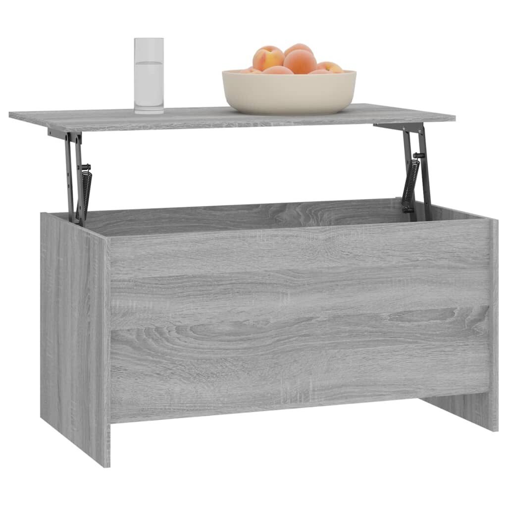 vidaXL Sohvapöytä harmaa Sonoma 102x55,5x52,5 cm tekninen puu hinta ja tiedot | Sohvapöydät | hobbyhall.fi