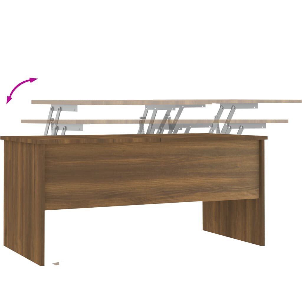 vidaXL Sohvapöytä ruskea tammi 102x50,5x46,5 cm tekninen puu hinta ja tiedot | Sohvapöydät | hobbyhall.fi