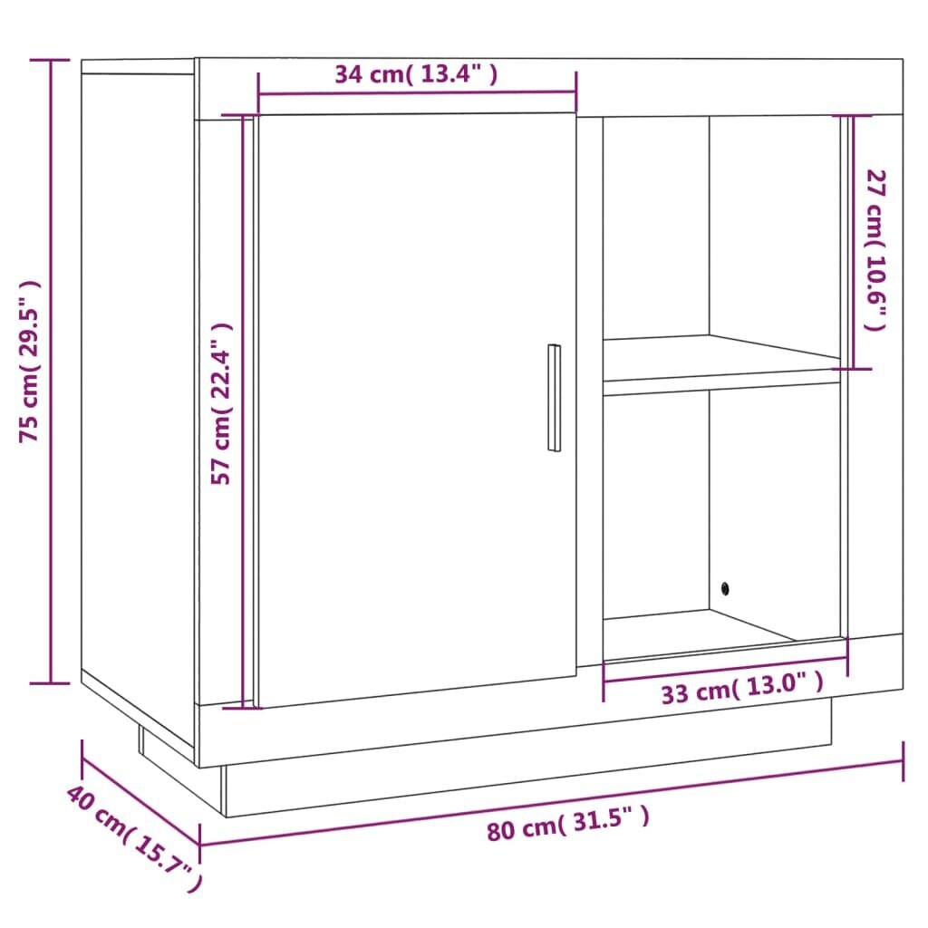 vidaXL Senkki savutammi 80x40x75 cm hinta ja tiedot | Olohuoneen kaapit ja lipastot | hobbyhall.fi