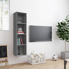 vidaXL Kirjahylly / TV-taso harmaa Sonoma 143x30x36 cm tekninen puu hinta ja tiedot | Hyllyt | hobbyhall.fi