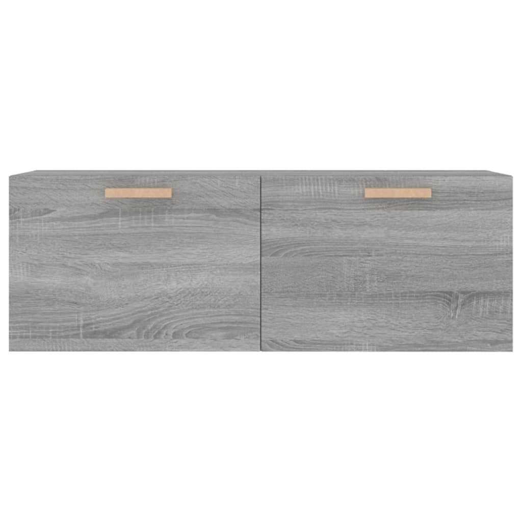 vidaXL Seinäkaappi harmaa Sonoma 100x36,5x35 cm tekninen puu hinta ja tiedot | Olohuoneen kaapit ja lipastot | hobbyhall.fi