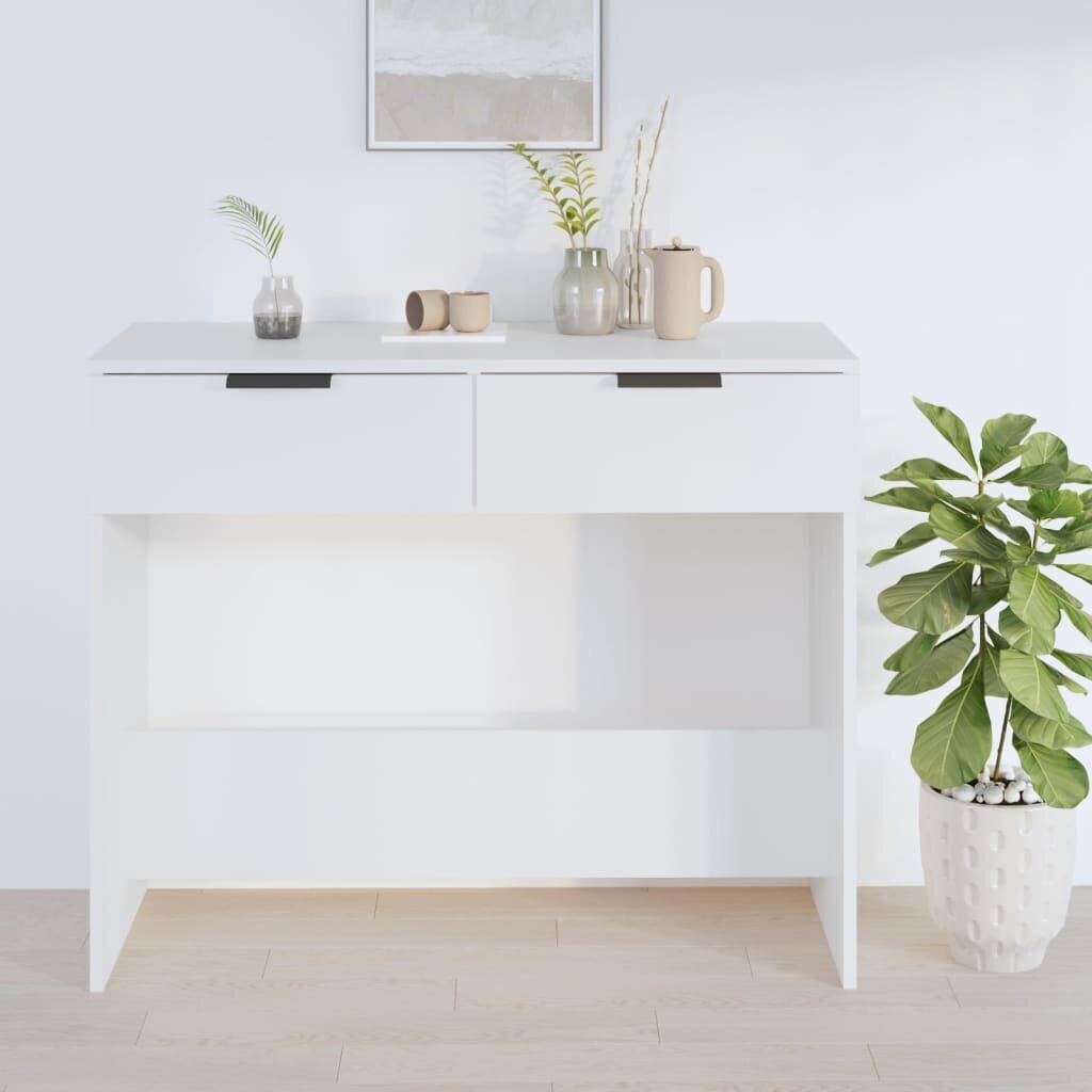 vidaXL Konsolipöytä valkoinen 90x36x75 cm tekninen puu hinta ja tiedot | Sivupöydät | hobbyhall.fi
