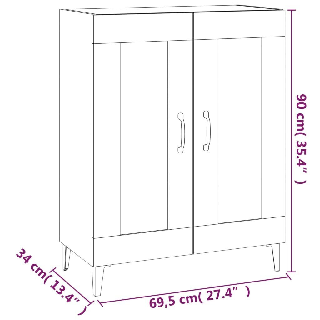 vidaXL Senkki savutammi 69,5x34x90 cm tekninen puu hinta ja tiedot | Olohuoneen kaapit ja lipastot | hobbyhall.fi