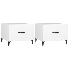 vidaXL Sohvapöytä metallijaloilla 2 kpl valkoinen 50x50x40 cm hinta ja tiedot | Sohvapöydät | hobbyhall.fi