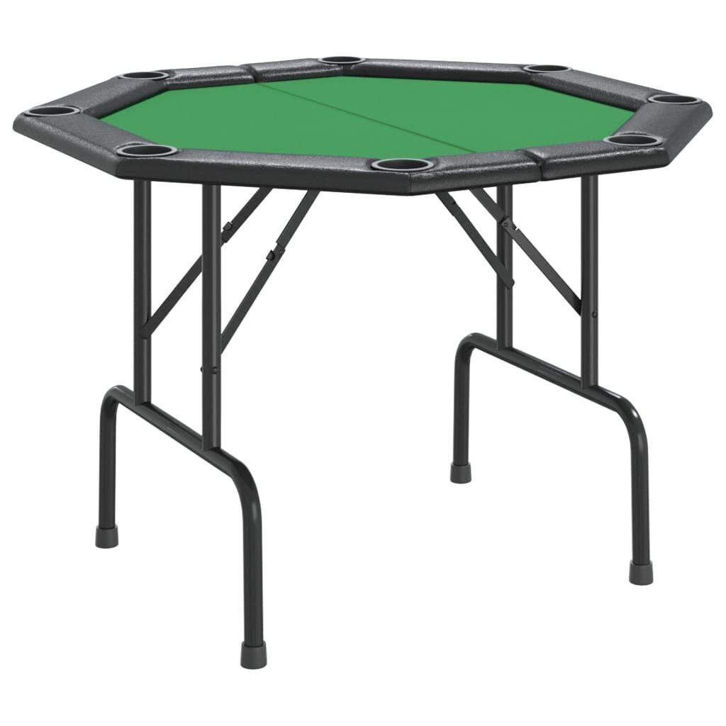 vidaXL 8 pelaajan kokoontaittuva pokeripöytä vihreä 108x108x75 cm hinta ja tiedot | Korttipelit, pokeri | hobbyhall.fi