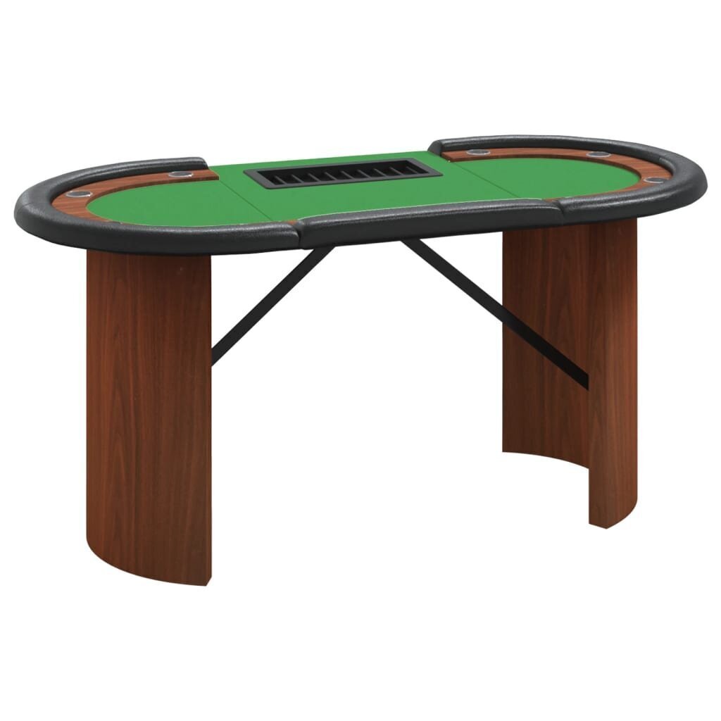 vidaXL 10 pelaajan pokeripöytä pelimerkkipidike vihreä 160x80x75 cm hinta ja tiedot | Korttipelit, pokeri | hobbyhall.fi