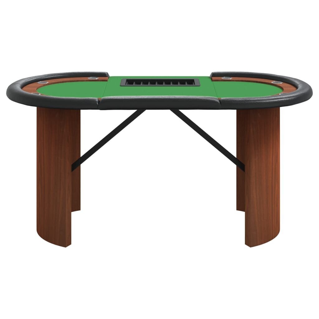 vidaXL 10 pelaajan pokeripöytä pelimerkkipidike vihreä 160x80x75 cm hinta ja tiedot | Korttipelit, pokeri | hobbyhall.fi