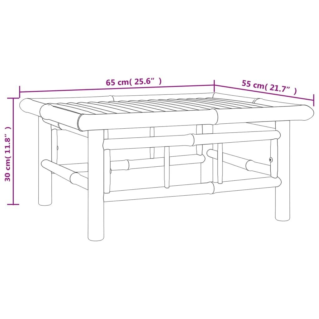 vidaXL Puutarhapöytä 65x55x30 cm bambu hinta ja tiedot | Puutarhapöydät | hobbyhall.fi