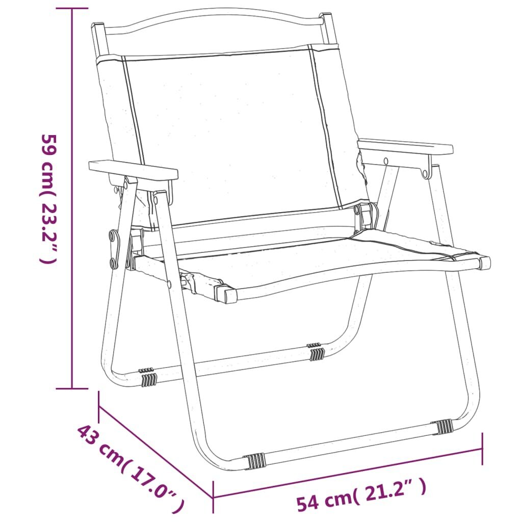 vidaXL Retkituolit 2 kpl musta 54x43x59 cm Oxford kangas hinta ja tiedot | Puutarhatuolit | hobbyhall.fi