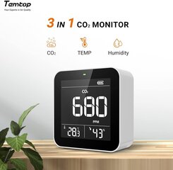Temtop Smart ilmanlaatumittari, C10 hinta ja tiedot | Sääasemat, lämpö- ja kosteusmittarit | hobbyhall.fi