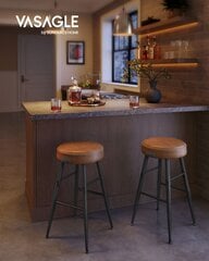 4 tuolia, Vasagle, ruskea hinta ja tiedot | Ruokapöydän tuolit | hobbyhall.fi