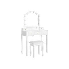 Peilipöytä, Vasagle, 80x40x139 cm, valkoinen hinta ja tiedot | Peilipöydät | hobbyhall.fi
