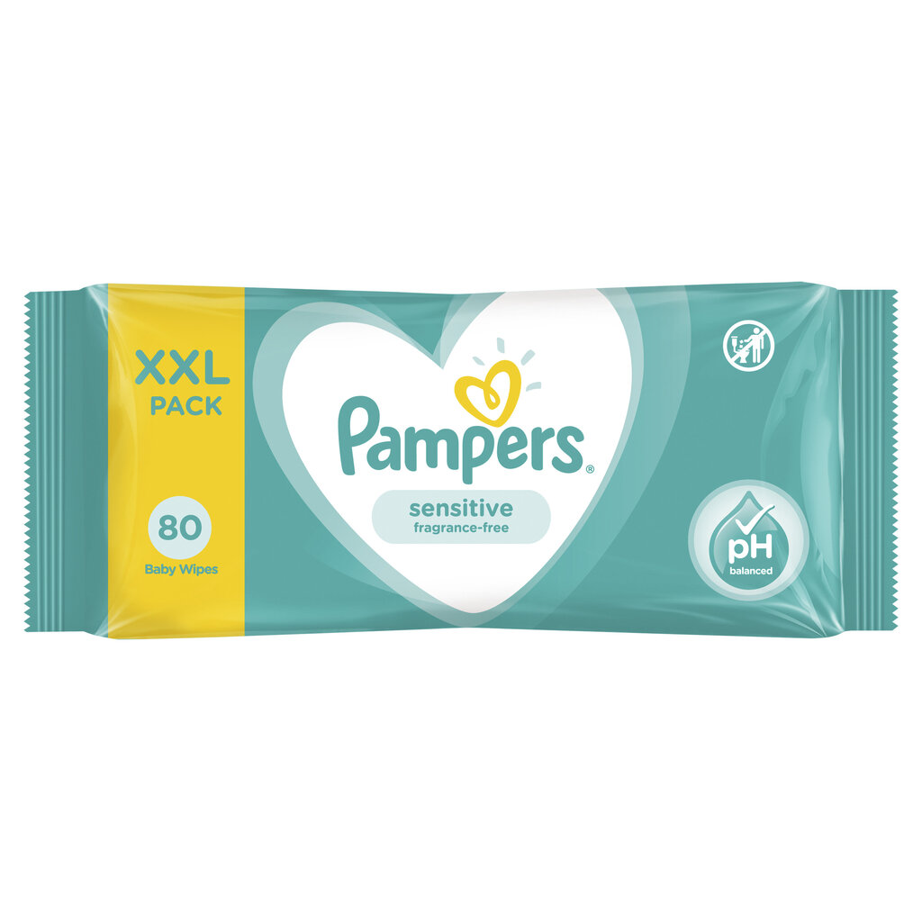 Pyyhkeet PAMPERS Sensitive, 80 kpl hinta ja tiedot | Vauvojen kosteuspyyhkeet | hobbyhall.fi