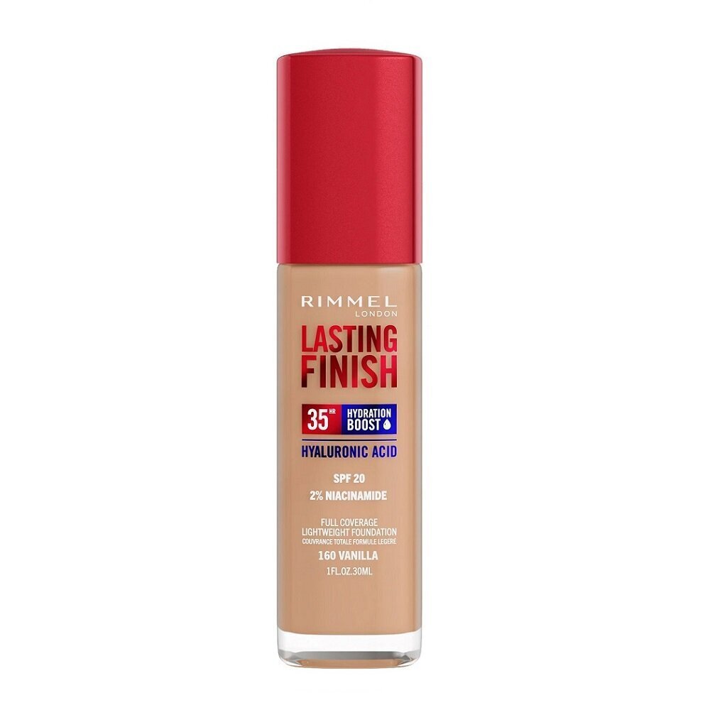 Meikkivoide Rimmel London Lasting Finish SPF20, 160 Vanilja, 30 ml hinta ja tiedot | Meikkivoiteet ja puuterit | hobbyhall.fi