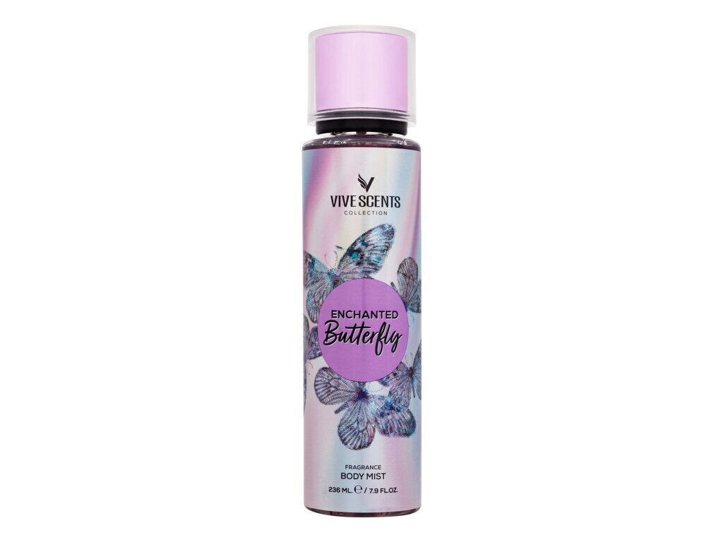 Vartalospray Vive Scents Enhanced, Butterfly naisille, 236 ml hinta ja tiedot | Vartalovoiteet ja -emulsiot | hobbyhall.fi