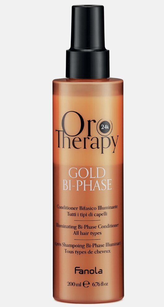 Suihkehoitoaine Fanola Oro Therapy Gold Bi-Phase, 200 ml hinta ja tiedot | Hoitoaineet | hobbyhall.fi