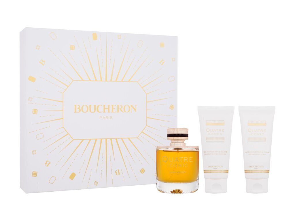 Boucheron Ladies Quatre Iconic -lahjasetti naisille: parfum EDP, 100 ml + vartalovoide, 100 ml + suihkugeeli, 100 ml hinta ja tiedot | Naisten hajuvedet | hobbyhall.fi