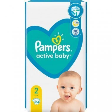 Pampers Active Baby vaipat, koko 2, 4-8 kg, 64 kpl hinta ja tiedot | Vaipat | hobbyhall.fi