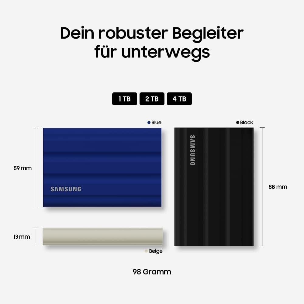 Samsung T7 Shield Portable SSD 4 TB, USB 3.2 Gen 2, Black hinta ja tiedot | Ulkoiset kovalevyt | hobbyhall.fi