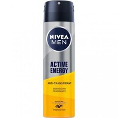 Antiperspiranttisuihke miehille Nivea Men Active Energy, 150 ml hinta ja tiedot | Deodorantit | hobbyhall.fi