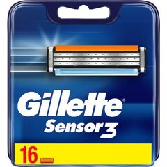 Parranajokasetit Gillette Sensor 3, 16 kpl hinta ja tiedot | Parranajo ja karvanpoisto | hobbyhall.fi