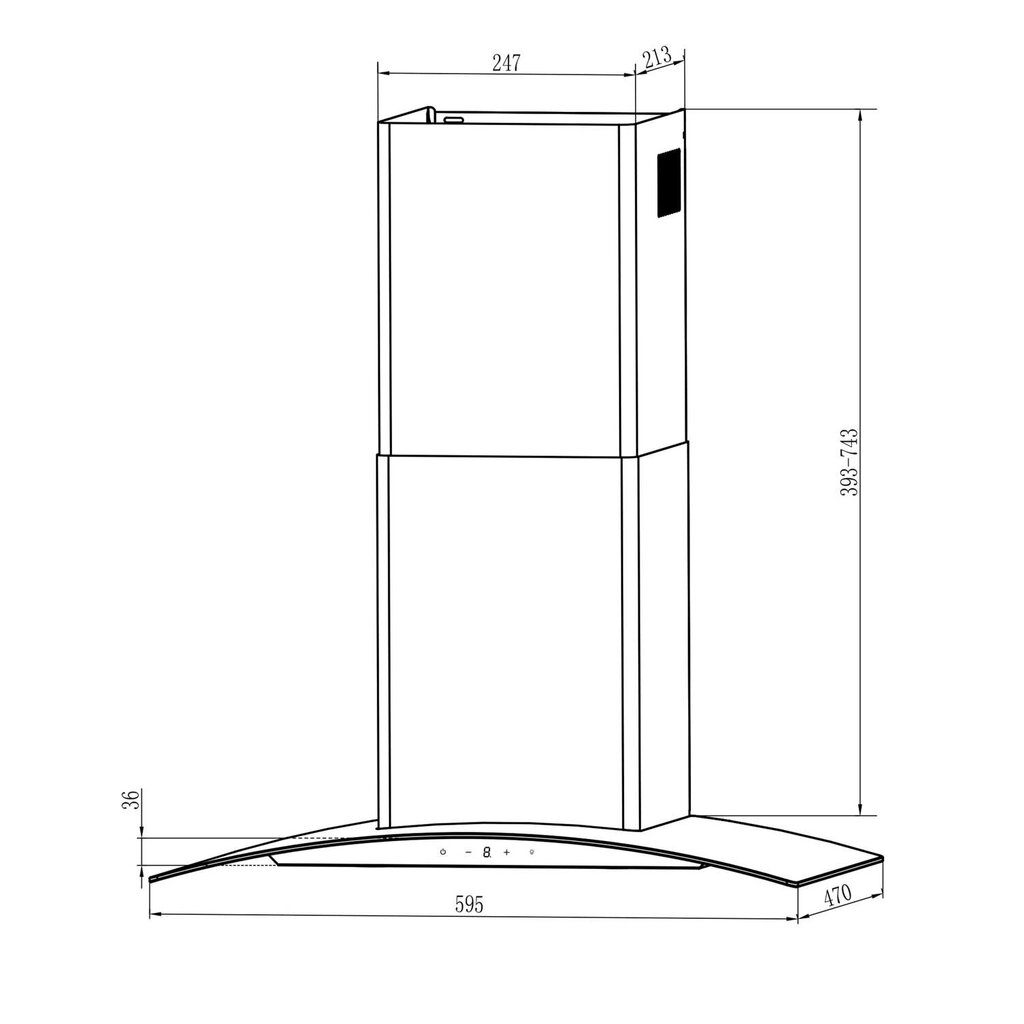 Huppu, 60 cm, Berdsen, musta hinta ja tiedot | Liesituulettimet | hobbyhall.fi