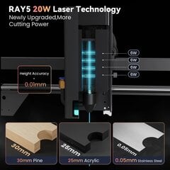 Laserkaiverrus/leikkauskone Longer Ray5 20W hinta ja tiedot | Sahat ja sirkkelit | hobbyhall.fi