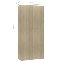 vidaXL Kenkäkaappi Sonoma-tammi 80x35,5x180 cm lastulevy hinta ja tiedot | Kenkäkaapit ja -hyllyt | hobbyhall.fi