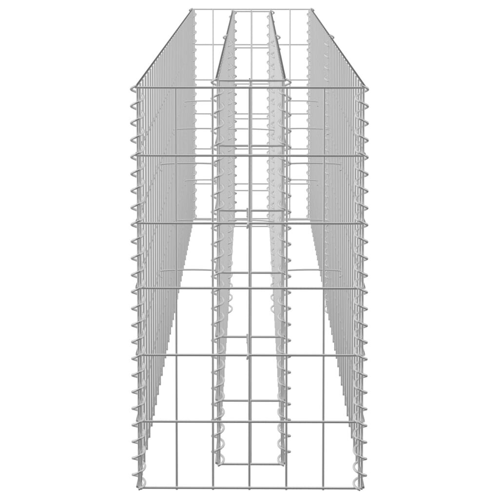 vidaXL Korotettu kivikori/kukkalaatikko galvanoitu teräs 180x30x60 cm hinta ja tiedot | Kukkaruukut | hobbyhall.fi