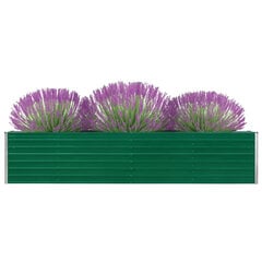vidaXL Korotettu kukkalaatikko galvanoitu teräs 320x40x45 cm vihreä hinta ja tiedot | Kukkalaatikot | hobbyhall.fi