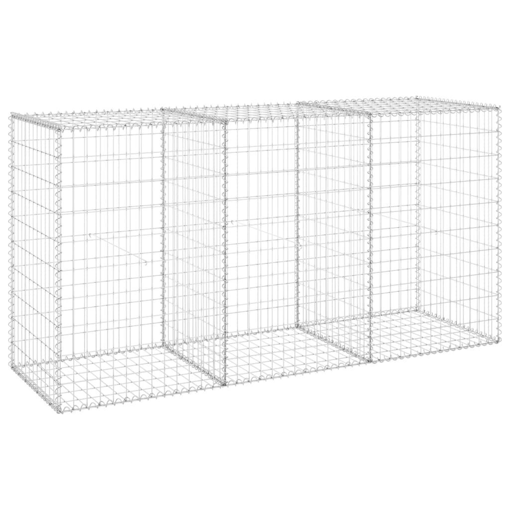 vidaXL Gabion-kivikori kansilla galvanoitu teräs 200x60x100 cm hinta ja tiedot | Aidat ja tarvikkeet | hobbyhall.fi