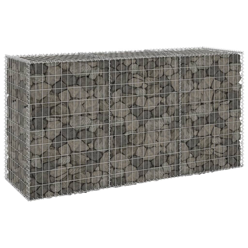 vidaXL Gabion-kivikori kansilla galvanoitu teräs 200x60x100 cm hinta ja tiedot | Aidat ja tarvikkeet | hobbyhall.fi