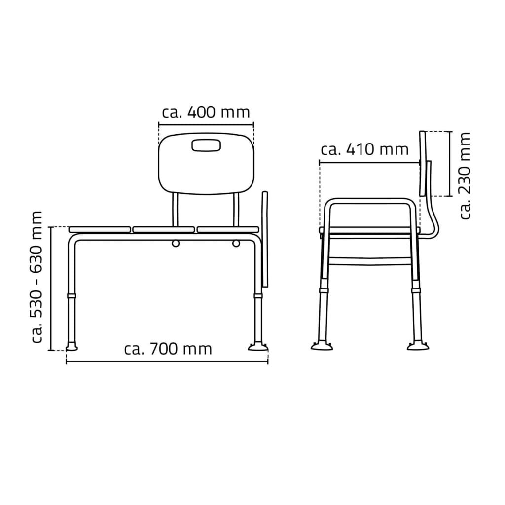 RIDDER Kylpyammeen siirtopenkki valkoinen 150 kg hinta ja tiedot | Kylpyhuoneen sisustus | hobbyhall.fi