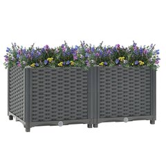 vidaXL Korotettu kukkalaatikko 80x40x38 cm polypropeeni hinta ja tiedot | Kukkalaatikot | hobbyhall.fi